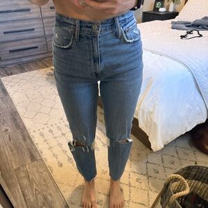 Abercrombie Curve Love Ultra High Rise Straight Leg Jeans